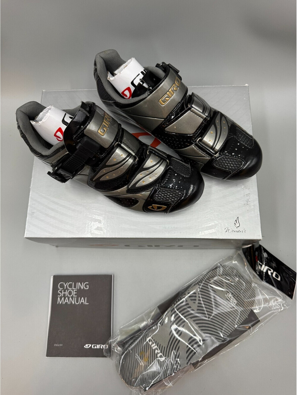 Women’s Giro Espada Road Cycling Shoes Charcoal & Titanium Size 6.25 US 37.5 EU